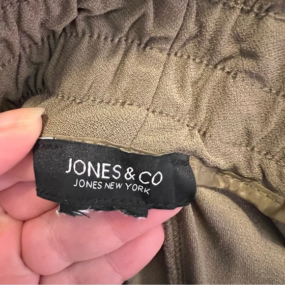 Jones & Co Jones New York Pull On Cropped Pant Wide Leg Green - Picture 8 of 9